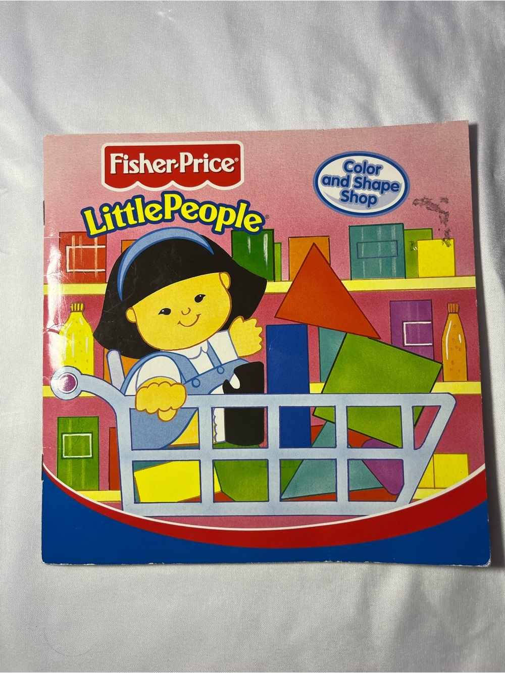 Vintage Fisher-Price Little People Color & Shape Shop Book 2000 Paperback Kids